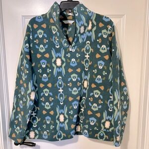 NWOT Sport Savvy Green Graphic Fleece Pullover Women’s M